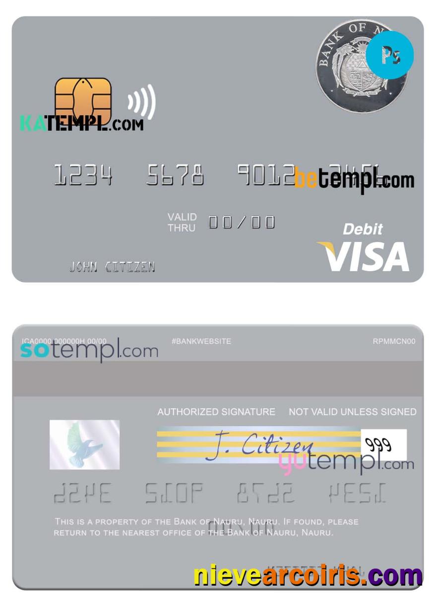 Nauru Bank of Nauru visa debit card